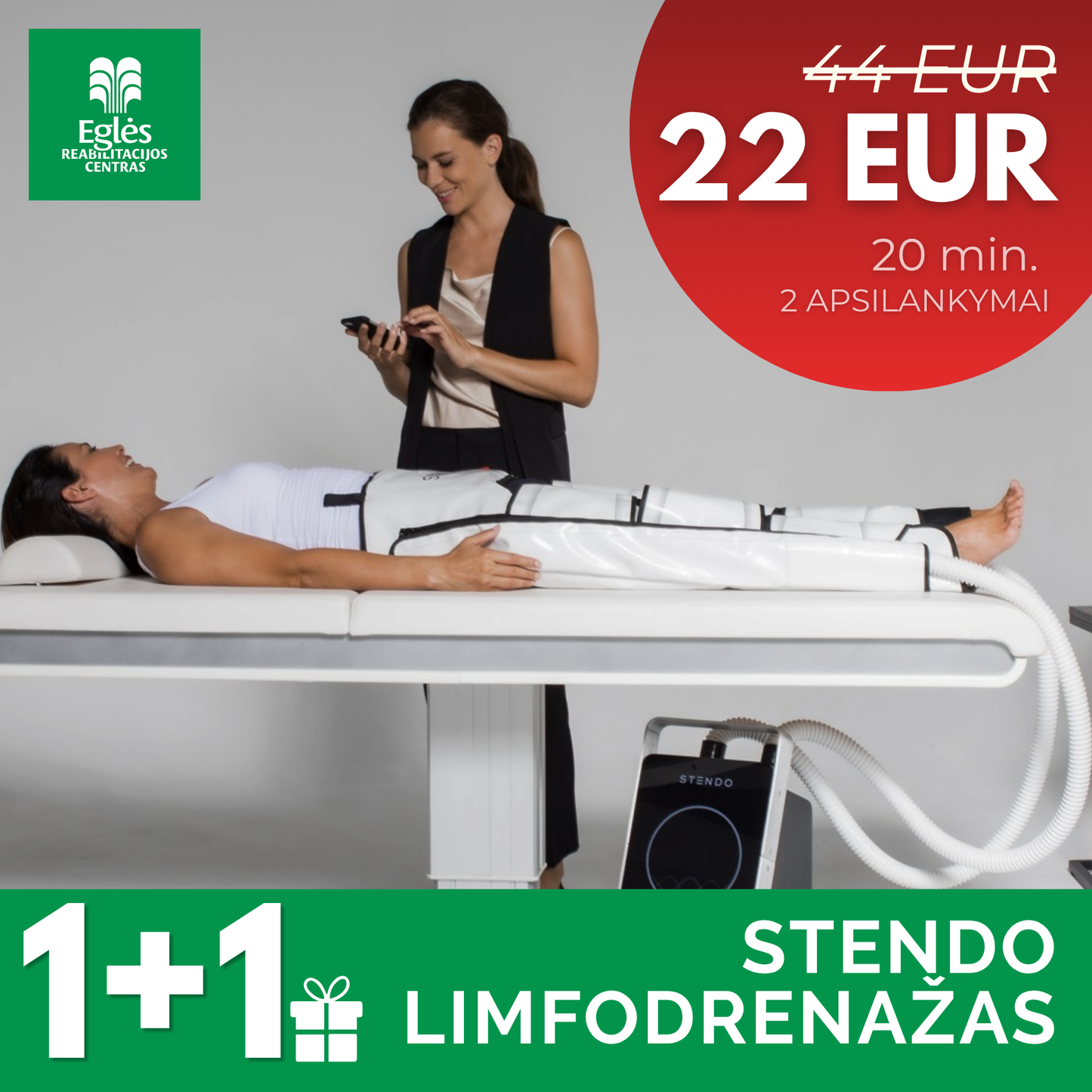 1+1 Stendo limfodrenažas kojoms